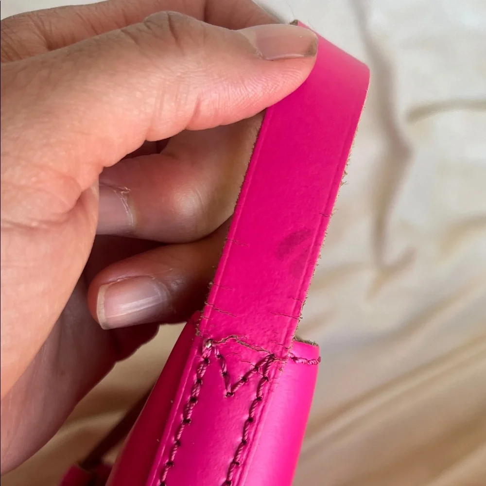 J. Crew Leather Vibrant Pink Crossbody Bag - Picture 10 of 12
